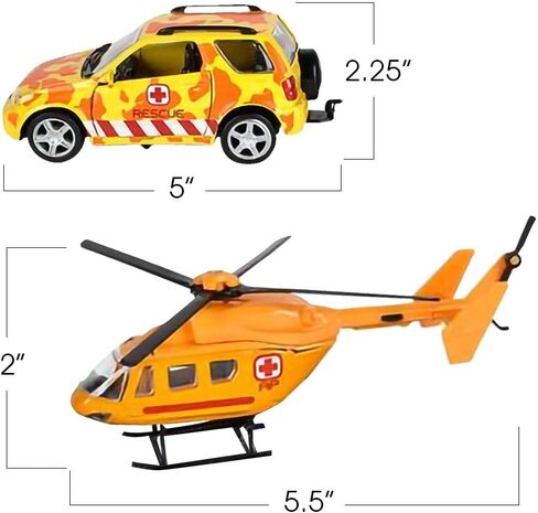 ArtCreativity SUV Toy Car with Trailer and Helicopter Playset for Kids, Interactive Safari Play Set with Detachable Helicopter and Opening Doors on 4 x 4 Toy Truck, Best Birthday Gift for Boys & Girls in Saudi Arabia