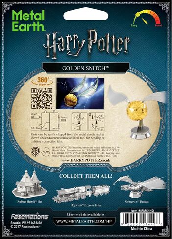 Metal Earth Fascinations Harry Potter Golden Snitch 3D Metal Model Kit Bundle with Tweezers in Kuwait
