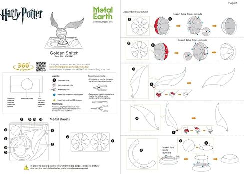 Metal Earth Fascinations Harry Potter Golden Snitch 3D Metal Model Kit Bundle with Tweezers in Kuwait