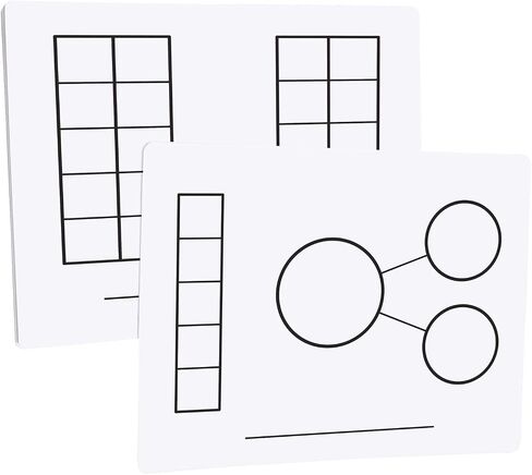 Didax 211011 Educational Resources Write-On Wipe-Off Five and Ten-Frame Mats, Set of 10,Multicolor in Saudi Arabia
