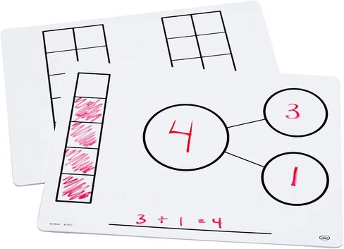 Didax 211011 Educational Resources Write-On Wipe-Off Five and Ten-Frame Mats, Set of 10,Multicolor in Saudi Arabia