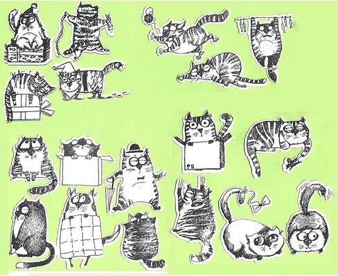 اي زد اس جي طوابع شفافة بتصميم قطط كرتونية لسجل القصاصات والبطاقات الزخرفية وصنع البوم الصور والحرف اليدوية من السيليكون مستلزمات الديكور الممتعة in Kuwait