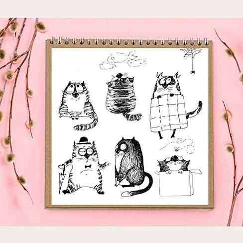 اي زد اس جي طوابع شفافة بتصميم قطط كرتونية لسجل القصاصات والبطاقات الزخرفية وصنع البوم الصور والحرف اليدوية من السيليكون مستلزمات الديكور الممتعة in Kuwait