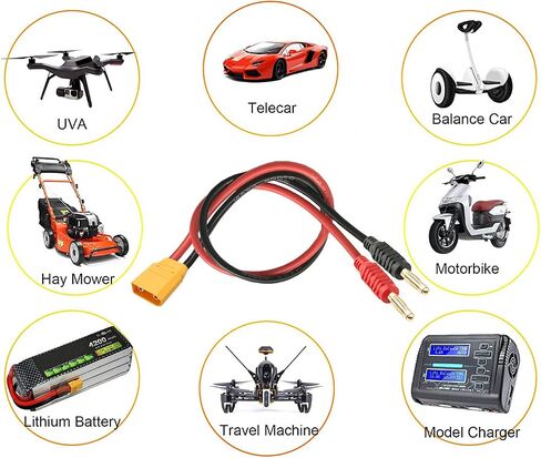 XT60 Charging Cable Connector to 4mm Banana Adapter in Saudi Arabia