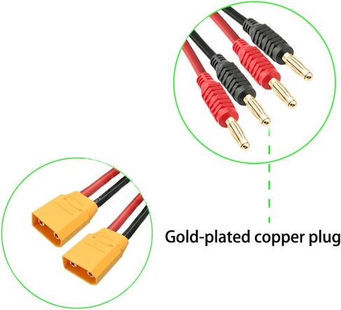 XT60 Charging Cable Connector to 4mm Banana Adapter in Saudi Arabia