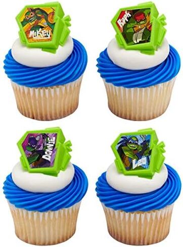 24 Rise of The Teenage Mutant Ninja Turtles TMNT Cupcake Rings Party Supplies in Saudi Arabia