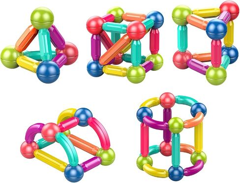 Learning Boys Girls Toys Age 4-5,Magnetic Blocks Magnet Toys for Toddlers 1-3,Magnetic Balls and Rods Set Educational Magnet Building Blocks,Kids Toys for 3+ Year Old Gifts(25pcs) in Saudi Arabia