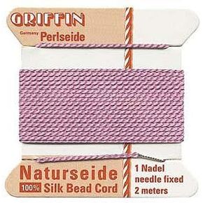 حبل خرز غريفين 100% حرير طبيعي وردي داكن #8 in Kuwait
