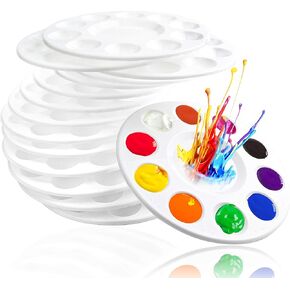 46 PCS Paint Tray Palettes for Kids, Plastic Paint Pallet with 10 Wells, Acrylic Artist Paint Tray Palette for Kids, Students to Acrylic Oil Watercolor Craft Supplies DIY Art Painting