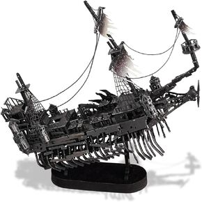 Piececool 3D Puzzles for Adults, Sea Ghost Pirate Ship DIY 3D Watercraft Metal Model Building Kits, Difficult 3D Puzzles for Family Time, Great Christmas Birthday Gifts