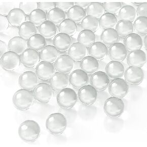 SallyFashion Glass Marbles Bulk, 75PCS(1LB) Transparent Marble Toys Clear Vase Fillers Round Marble Beads Decorative Glass Gem Pebbles for Kids Marble Games DIY Home Decor