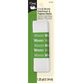 Dritz 9311W Underwear & Pajama Woven Elastic, White, 1-Inch by 1-1/4-Yard in Saudi Arabia
