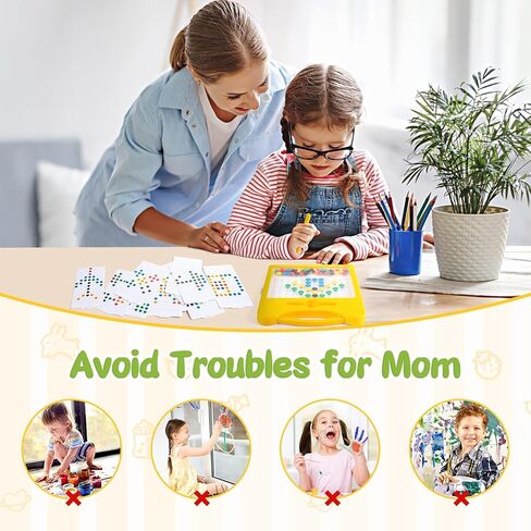 Magnetic Dots Drawing Board with Magnetic Pen and Colourful Beads Montessori Educational Preschool Travel Toys Dot Art Birthday Gifts for 3 4 5 6 Years Old Kids Toddlers Girls Boys (Small) in Kuwait