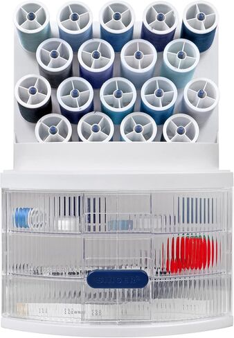 SINGER Sew-It-Goes Spin & Go Multipurpose Sewing Storage Container and Craft Organizer with Removable Drawers, Built-in Peg Board,Gray in Saudi Arabia