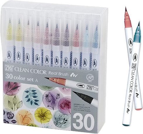 مجموعة فرشاة Kuretake ZIG CLEAN COLOR الحقيقية مكونة من 90 لونًا، معتمدة من AP، طرف فرشاة مرن، جودة احترافية، عديم الرائحة، خالية من الزيلين، سهلة إنشاء خطوط ضيقة وواسعة، صنع في اليابان in Saudi Arabia