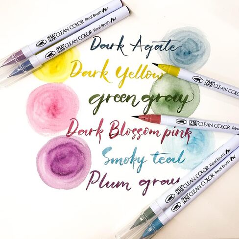 مجموعة فرشاة Kuretake ZIG CLEAN COLOR الحقيقية مكونة من 90 لونًا، معتمدة من AP، طرف فرشاة مرن، جودة احترافية، عديم الرائحة، خالية من الزيلين، سهلة إنشاء خطوط ضيقة وواسعة، صنع في اليابان in Saudi Arabia