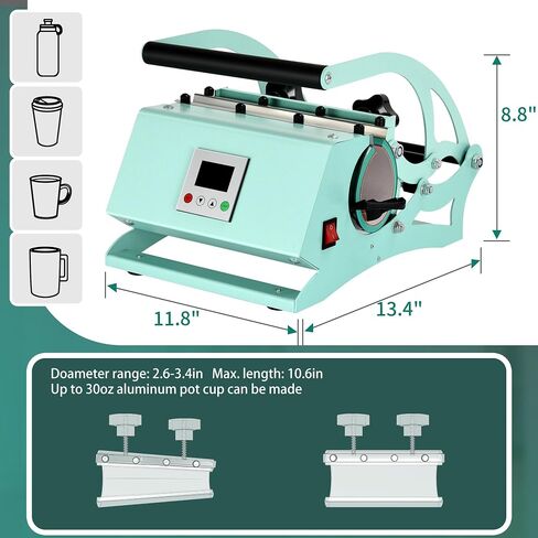 YITAHOME Tumbler Heat Press Machine, 30 oz Mug Press for Straight Sublimation Blanks Skinny Tumbler, Coffee Cup DIY Hot Press Sublimation Transfer for 11-30oz in Saudi Arabia
