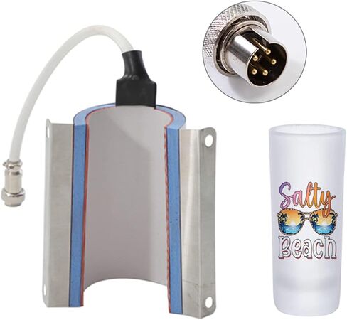 PYD Life 5 Pin 1.5 OZ Tapered Shot Glasses Press Attachment for 1.5 OZ Sublimation Glass Ceramic Shot Glasses Tumbler Press Replacement Heater in Kuwait