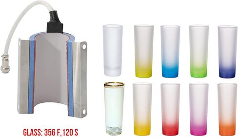 PYD Life 5 Pin 1.5 OZ Tapered Shot Glasses Press Attachment for 1.5 OZ Sublimation Glass Ceramic Shot Glasses Tumbler Press Replacement Heater in Kuwait