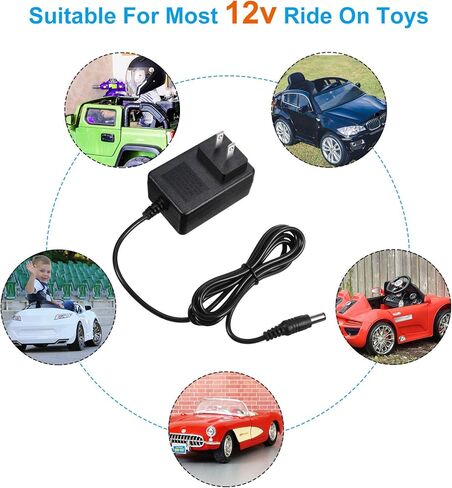 Weewooday 12V Charger for Kids Ride on Cars, 12 V Battery Charger for Ride on Toys with Charging Indicator Light for SUV Electric Ride Toy Battery Supply Power Accessories in Saudi Arabia