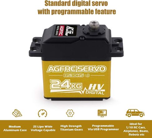 AGFRC B53DHS 24KG High Torque Standard RC Servo and AGF-SPV3 Servo Programmer in Saudi Arabia