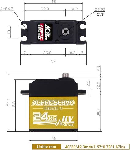 AGFRC B53DHS 24KG High Torque Standard RC Servo and AGF-SPV3 Servo Programmer in Saudi Arabia