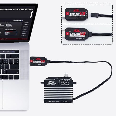 AGFRC B53DHS 24KG High Torque Standard RC Servo and AGF-SPV3 Servo Programmer in Saudi Arabia
