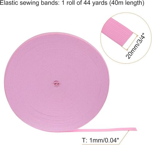 HARFINGTON 44 Yards Sewing Elastic Bands 1 Inch 25mm Width Flat Knit Stretch Elastic Cord for DIY Projects Arts and Crafts, Black in Saudi Arabia