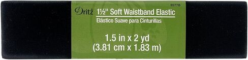 Dritz Notions 1 1/2" Black Elastic Soft Waistband in Saudi Arabia
