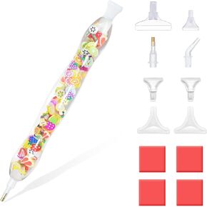 قلم رسم ماسي من ريكوردارمي، قلم أدوات إكسسوارات طلاء ماسي مع شمع ونصائح، قلم حفر فني ماسي مريح، قبضة مريحة وحفر أسرع (أرجواني)