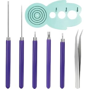 SAVITA Quilling Kit, 5 Piece Quilling Slit Tools Including a Curling Trainer and a Pair of Tweezers for Paper Flowers, Crafts, Beginners (Blue, Purple) in Saudi Arabia