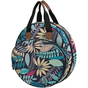 JUCACE Handbag Handbag Organizer,Carry Bag Case Embroidery Tool Storage Handbag Organizer Round with Pockets Compartments for Accessories Leaves Pattern,Embroidery Bag in Saudi Arabia