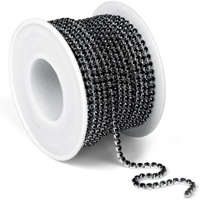 [11 Yards] Crystal Rhinestone Chain [10M/ 2.5MM] AB Color Rhinestone Close Chain Trim, Crystal String Claw Cup Chains for Sewing Crafts, Jewelry Making, Wedding, Party Decoration (SS8.5/2.5MM)