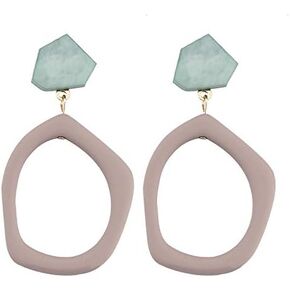 Geometric Hollow Painting Plate Multi-Layer Earrings Simple Earrings Bohemian (Light Purple) in Saudi Arabia