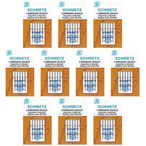 50 Schmetz Embroidery Sewing Machine Needles - Size 75/11 - Box of 10 Cards in Saudi Arabia
