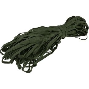 MECCANIXITY Flat Elastic Cord for Sewing 1/4 inch 6mm 33 Yards Knit Heavy Stretch Strap Cord Rope for Crafts DIY Army Green
