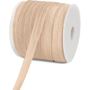 Teemico 50 Yards Elastic Stretch Foldover Ribbon Nylon Ribbon Rubber Band for Hair Ties Headbands,(15mm Width, Nude Color) in Saudi Arabia