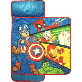 Jay Franco Marvel Spidey Action Nap Mat - Built-in Pillow and Blanket Featuring Spiderman - Super Soft Microfiber Kids'/Toddler/Children's Bedding, Ages 3-5