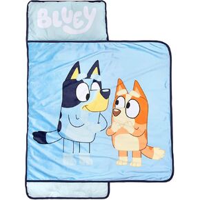 Jay Franco Kids Nap Mat with Embedded Pillow & Blanket – Soft 46"x20" Microfiber Sleeping Bag with Name Tag & Handle for School, Travel, Sleepover in Saudi Arabia
