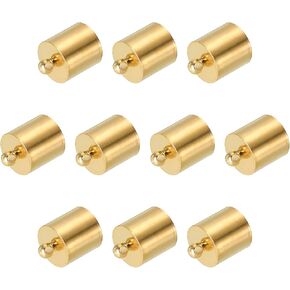 PATIKIL 50Pcs Cord End Caps, 9.5mm End Cap Barrel Beads Kumihimo End Caps Brass for Leather Cord, Tassels, Jewelry Making 14mm Length Dark Gray