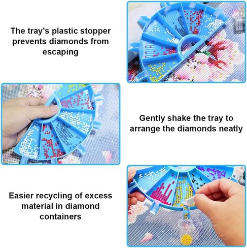 Mesen Diamond Painting Accessories Tray Organizer Kits, 6 Grids Diamond Painting Accessories Tray Organizer with Correction Tool Glue & Storage Box, Diamond Art Accessories for Sorting Storage in Saudi Arabia