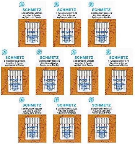 50 Schmetz Embroidery Sewing Machine Needles - Size 75/11 - Box of 10 Cards in Kuwait