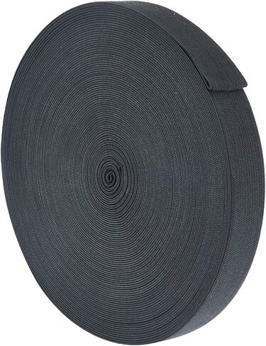 Sunmns 20 Yards Sewing Knit Stretch Elastic Band Spool, 1 inch Width, Black in Saudi Arabia