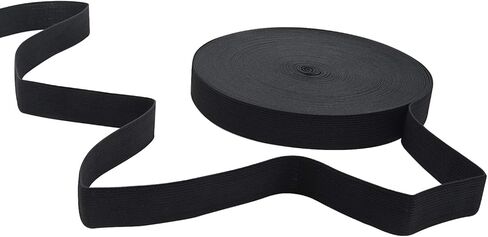 Sunmns 20 Yards Sewing Knit Stretch Elastic Band Spool, 1 inch Width, Black in Saudi Arabia
