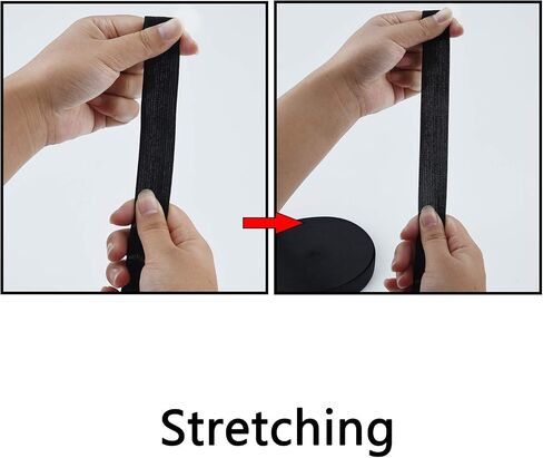 Sunmns 20 Yards Sewing Knit Stretch Elastic Band Spool, 1 inch Width, Black in Saudi Arabia