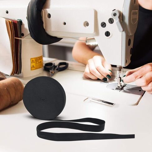 Sunmns 20 Yards Sewing Knit Stretch Elastic Band Spool, 1 inch Width, Black in Saudi Arabia