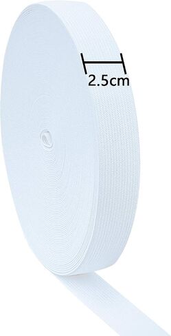 Sunmns 20 Yards Sewing Knit Stretch Elastic Band Spool, 1 inch Width (Black) in Saudi Arabia