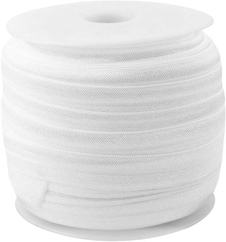 Teemico 50 Yards Elastic Stretch Foldover Ribbon Nylon Ribbon Rubber Band for Hair Ties Headbands,(15mm Width, Nude Color) in Saudi Arabia