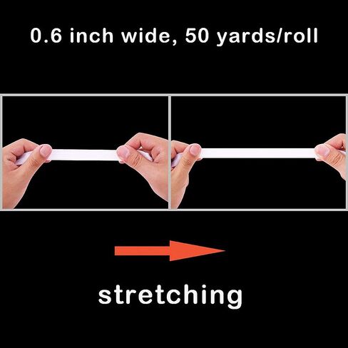 Teemico 50 Yards Elastic Stretch Foldover Ribbon Nylon Ribbon Rubber Band for Hair Ties Headbands,(15mm Width, Nude Color) in Saudi Arabia