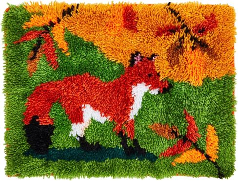 Fox Latch Rug Hooking Kits with Handles for Adults Beginners, DIY Crafts (20 x 15 in) in Saudi Arabia